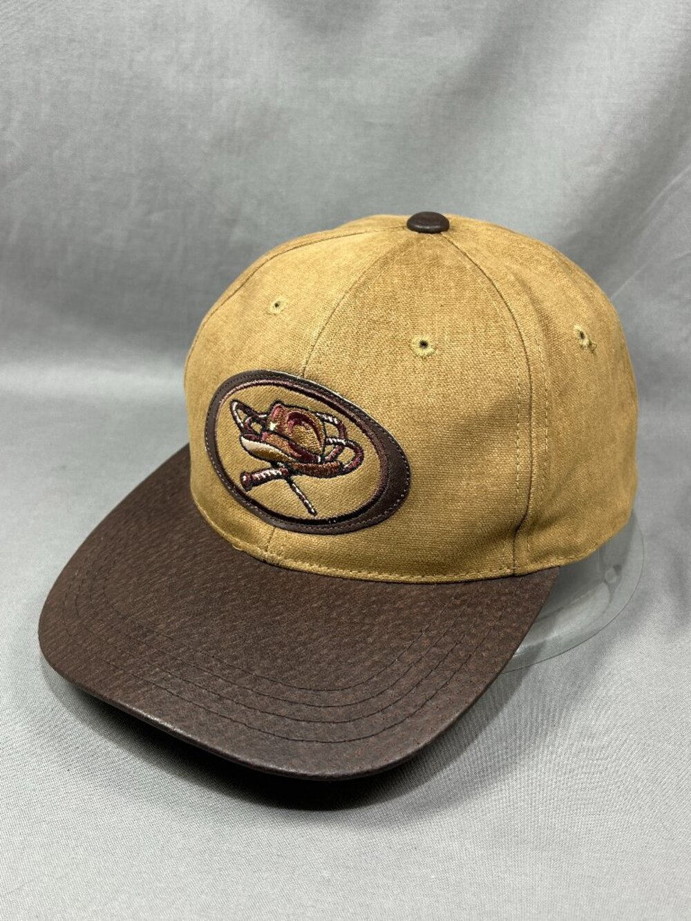 VTG 90s Disney Indiana Jones Adventure Wear Hat Brown Tan Canvas Strapback Cap